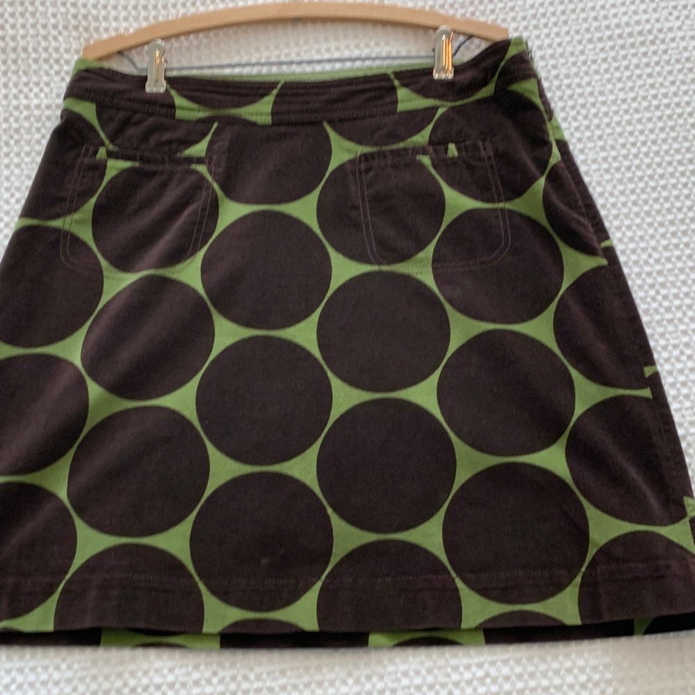 Boden Green and Brown A-Line Skirt